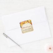 Herbst belässt String Light Danke Gastgeschenk Hoc Quadratischer Aufkleber (Umschlag)