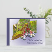 Herbst Berries Erntedank Einladung (Stehend Vorderseite)