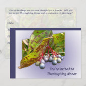 Herbst Berries Erntedank Einladung (Vorne/Hinten)