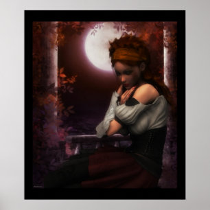 Herbst-Betrachtungen durch Mondschein - Plakat