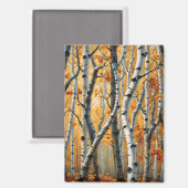 Herbst Birch Trees Magnet (Vorderseite/Rückseite)