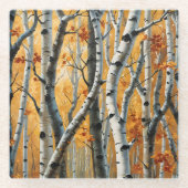 Herbst-Birkenbaum-Untersetzer Glasuntersetzer (Vorderseite)