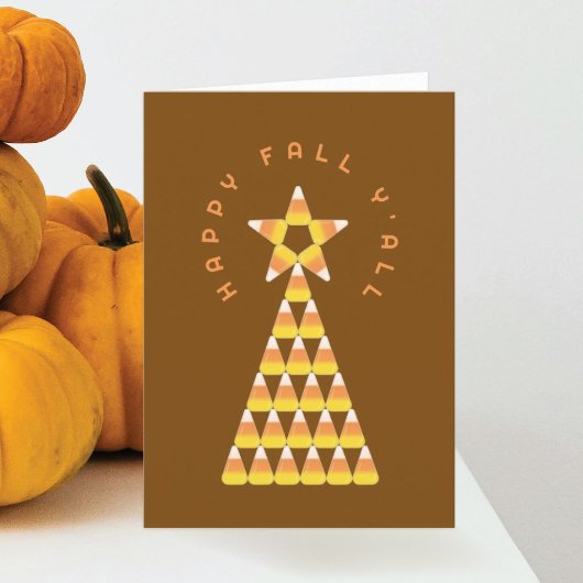 Herbst bis Weihnachten Faltkarte - Candy Corn Tree Karte