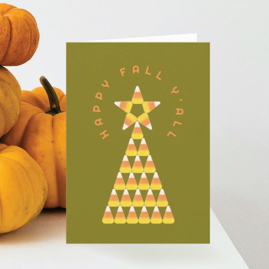 Herbst bis Weihnachten Faltkarte - Candy Corn Tree Karte