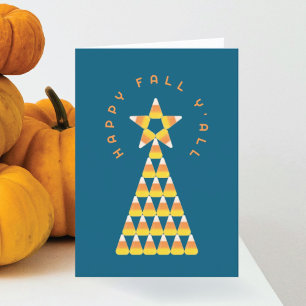 Herbst bis Weihnachten Faltkarte - Candy Corn Tree Karte