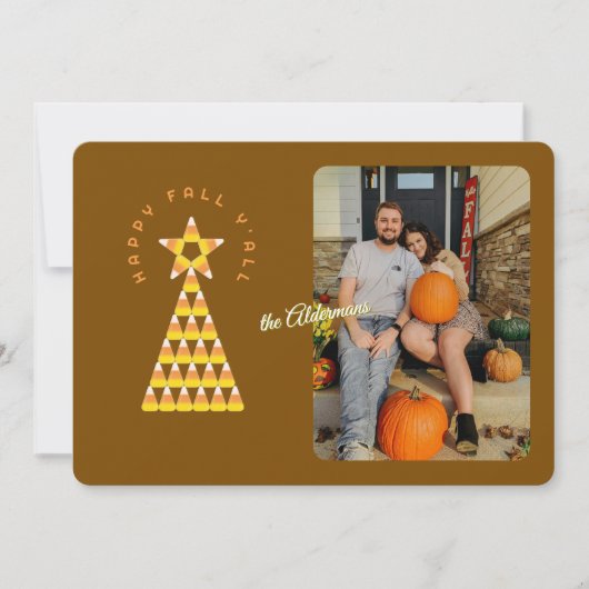 Herbst bis Weihnachten Fotokarte - Candy Corn Tree Karte (Vorderseite)