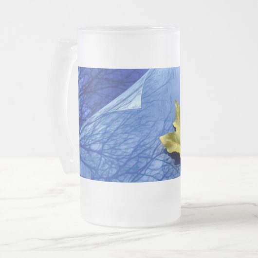 Herbst bis Winter Mattglas Bierglas (Vorderseite Links)