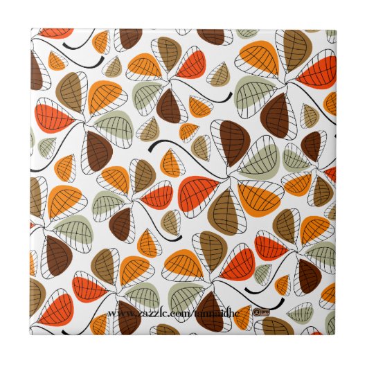 Herbst-Blatt abstrakt Fliese (Vorderseite)