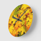 Herbst-Blatt färbt Baum-Party-Schicksals-Feier Runde Wanduhr (Winkel)