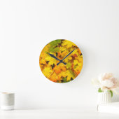 Herbst-Blatt färbt Baum-Party-Schicksals-Feier Runde Wanduhr (Zuhause)