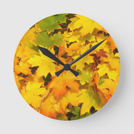 Herbst-Blatt färbt Baum-Party-Schicksals-Feier Runde Wanduhr (Vorderseite)