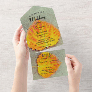 Herbst-Blatt Hochzeit im Herbst - Alles in einer E All In One Einladung