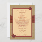 Herbst-Blatt-Hochzeits-Einladung Einladung (Rückseite)