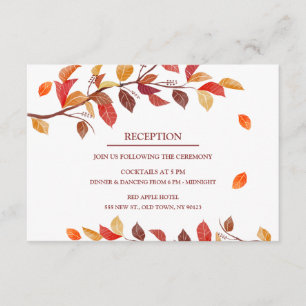 Herbst-Blatt Hochzeitsempfang Karten