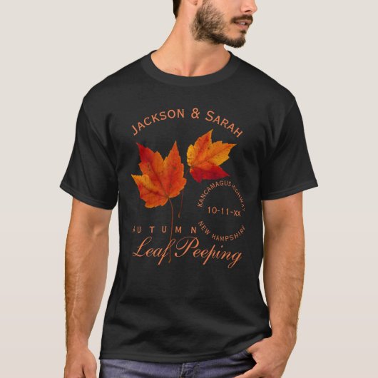 Herbst-Blatt-Lugen personalisiert T-Shirt (Vorderseite)