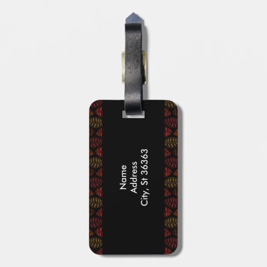 Herbst-Blatt-Muster Gepäckanhänger (Rückseite vertikal)