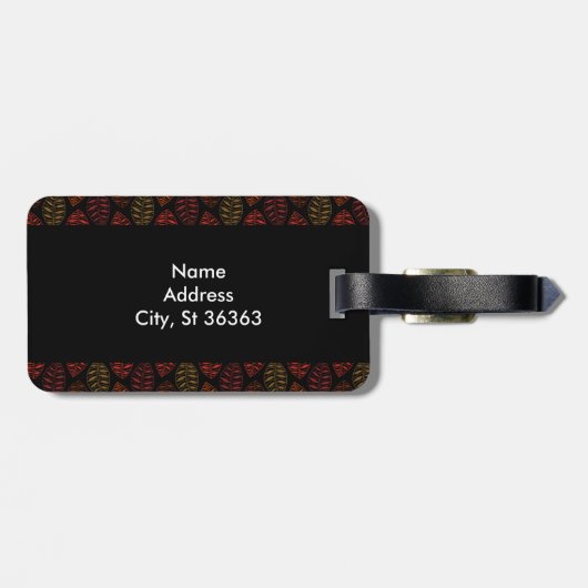 Herbst-Blatt-Muster Gepäckanhänger (Rückseite horizontal)