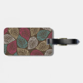 Herbst-Blatt-Muster-Gepäckanhänger Browns rosa für Gepäckanhänger (Rückseite horizontal)