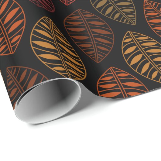 Herbst-Blatt-Muster Geschenkpapier (Rolleneckpunkt)