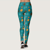 Herbst-Blatt-Muster Leggings (Rückseite)
