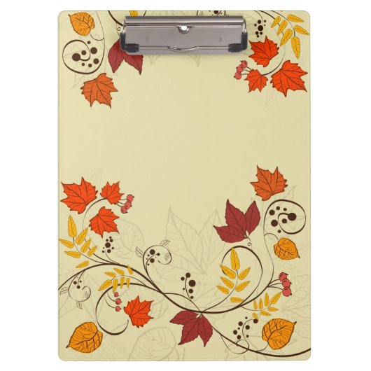 Herbst-Blatt-Reben mit kundengerechtem Text Klemmbrett (Vorderseite)