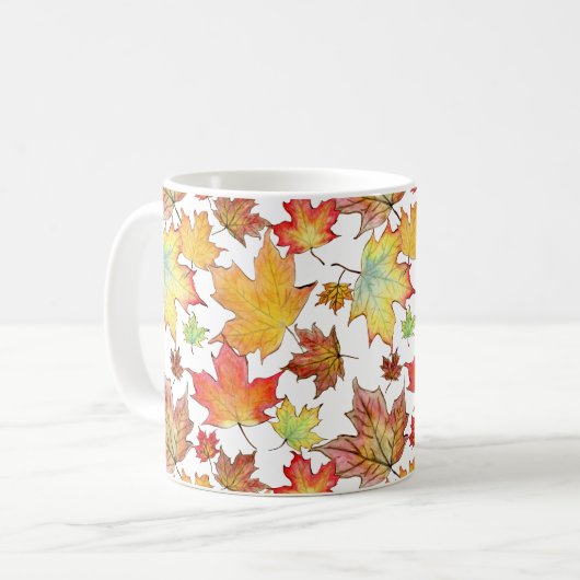 Herbst-Blatt-Tasse - kundengerecht Kaffeetasse (Vorderseite Links)
