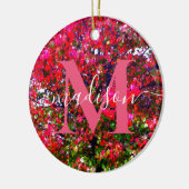 Herbst Blätter ändern, rosa impressionistische Bäu Keramik Ornament (Links)