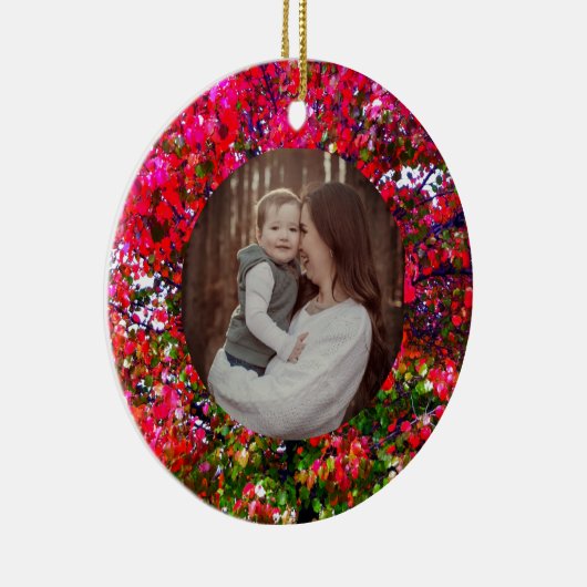 Herbst Blätter ändern, rosa impressionistische Bäu Keramik Ornament (Rechts)