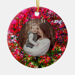 Herbst Blätter ändern, rosa impressionistische Bäu Keramik Ornament