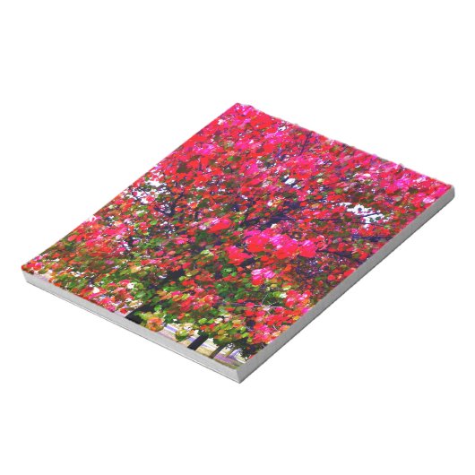 Herbst Blätter ändern, rosa impressionistische Bäu Notizblock (Rotiert)