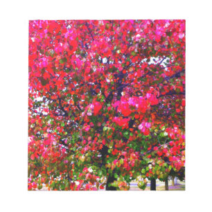 Herbst Blätter ändern, rosa impressionistische Bäu Notizblock