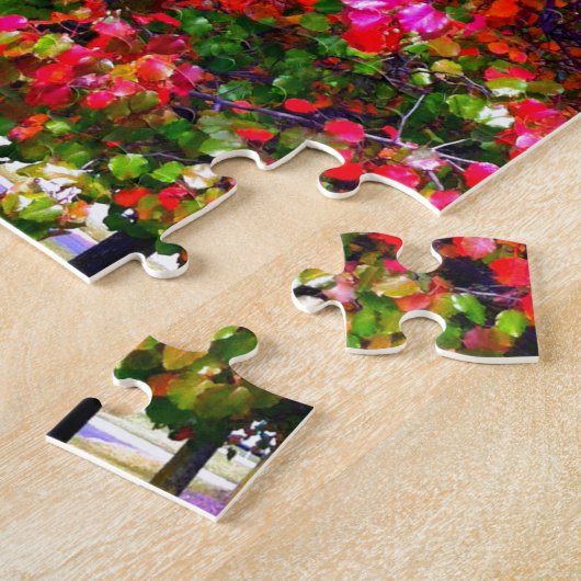 Herbst Blätter ändern, rosa impressionistische Bäu Puzzle (Seite)