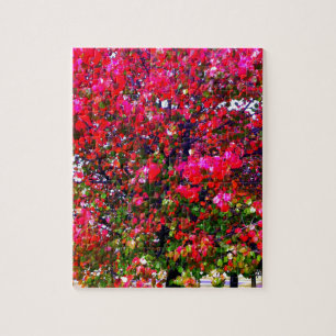 Herbst Blätter ändern, rosa impressionistische Bäu Puzzle