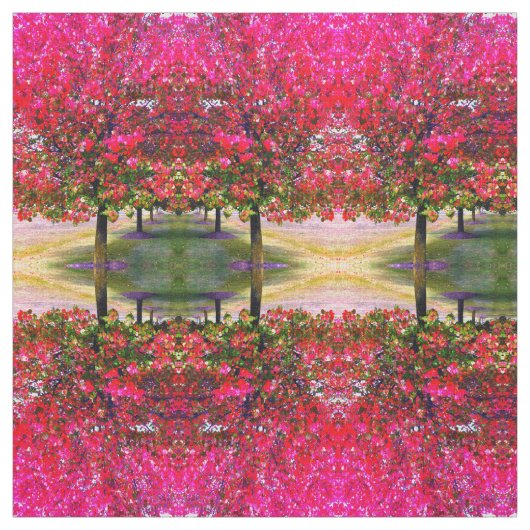 Herbst Blätter ändern, rosa impressionistische Bäu Stoff (Muster)