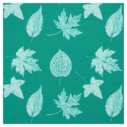 Herbst-Blätter - Aqua und Türkis Stoff (Muster)