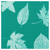 Herbst-Blätter - Aqua und Türkis Stoff (Nahaufnahme)