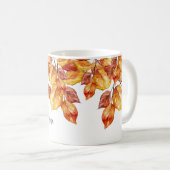 Herbst Blätter Aquarell Design Kaffeetasse (VorderseiteRechts)