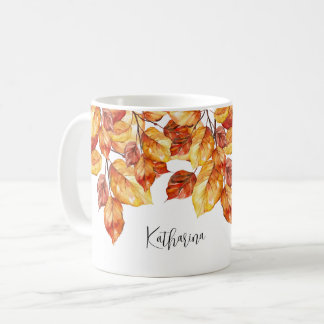 Herbst Blätter Aquarell Design Kaffeetasse