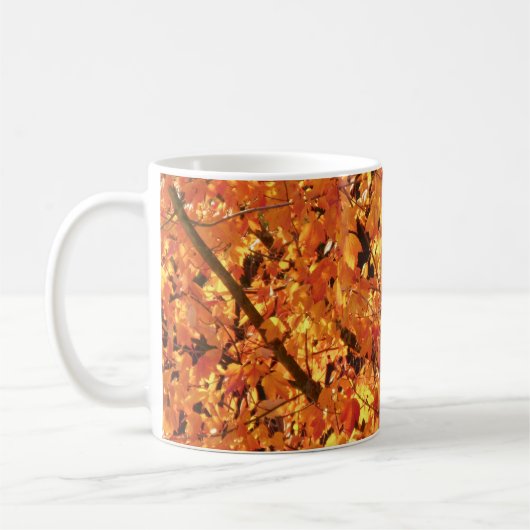 Herbst Blätter auf Baum - Foto. Kaffeetasse (Links)