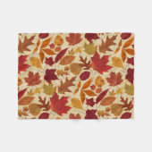 Herbst-Blätter auf Beige Fleecedecke (Vorderseite (Horizontal))
