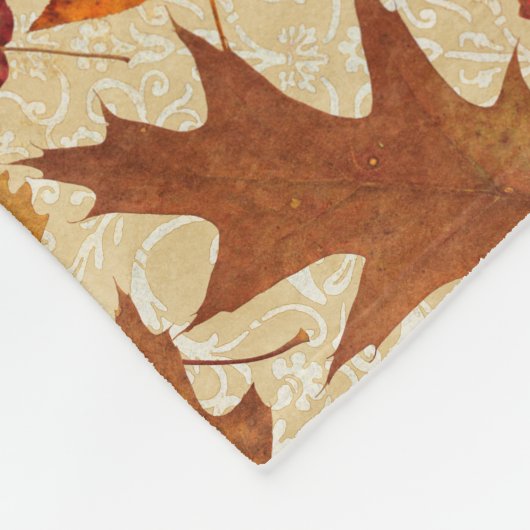Herbst-Blätter auf Beige Fleecedecke (Ecke)