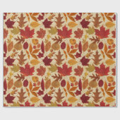 Herbst-Blätter auf Beige Geschenkpapier (Flach)
