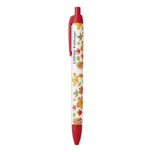Herbst-Blätter auf Schreibens-Stift Kugelschreiber