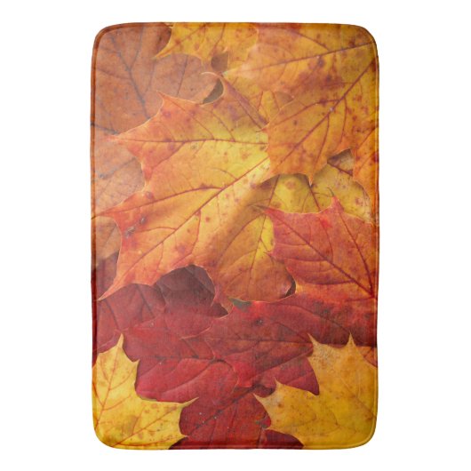 Herbst-Blätter Badematte (Vorderseite Vertikal)