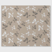 Herbst-Blätter Blätter Brawn Taupe Muster Geschenkpapier (Flach)