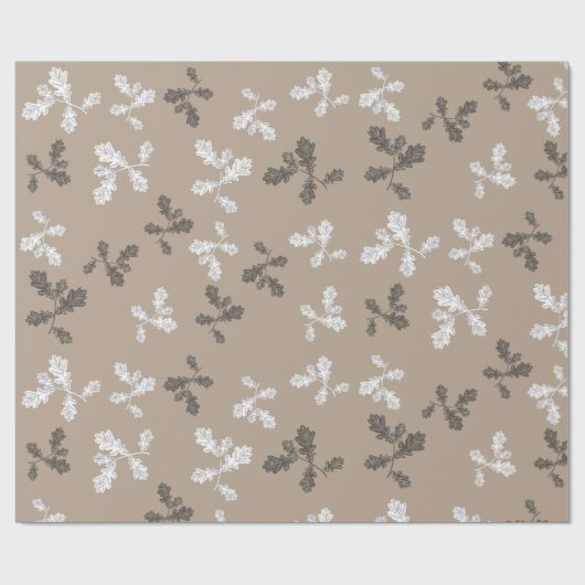 Herbst-Blätter Blätter Brawn Taupe Muster Geschenkpapier (Flach)