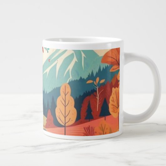 Herbst/Blätter/bunt Jumbo-Tasse (Rechts)