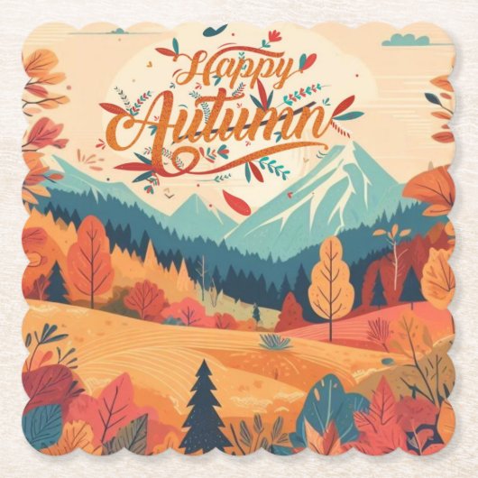 Herbst/Blätter/bunt Untersetzer (Vorderseite)