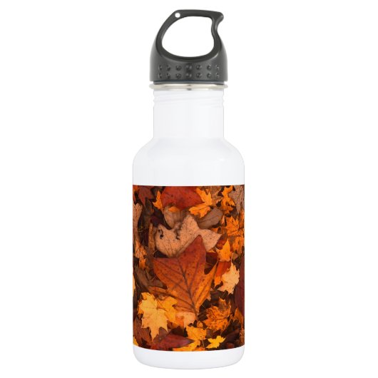 Herbst-Blätter Edelstahlflasche (Vorderseite)