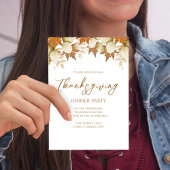 Herbst Blätter Eleganter Grüner Erntedank Einladung
